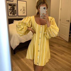 yellow linen dress NEW